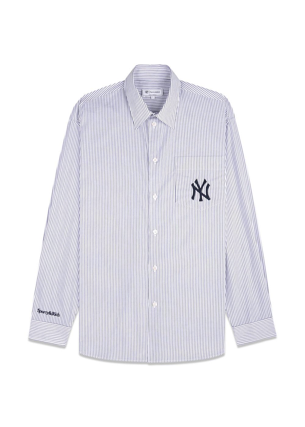 Yankees Serif Oversized Shirt - Navy Striped-Shirts-Sporty & Rich-Butler Loftet
