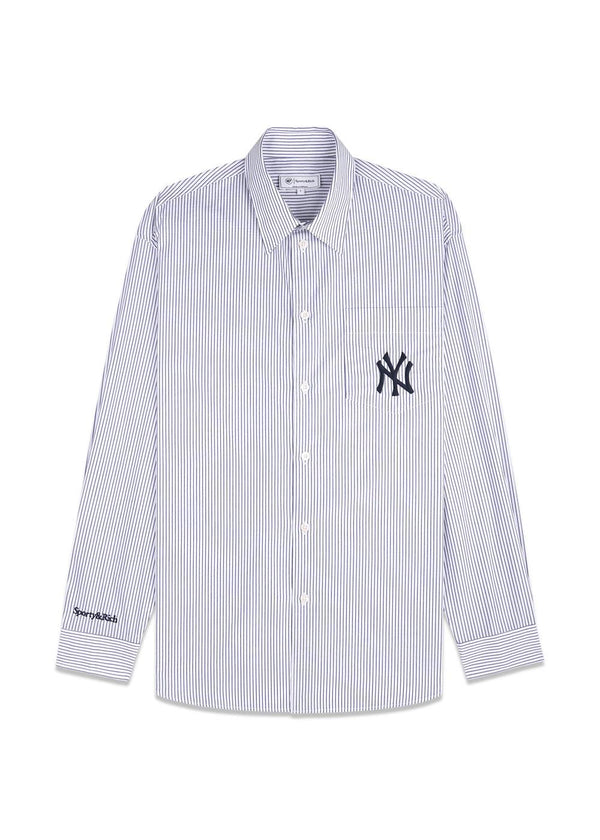 Yankees Serif Oversized Shirt - Navy Striped-Shirts-Sporty & Rich-Butler Loftet
