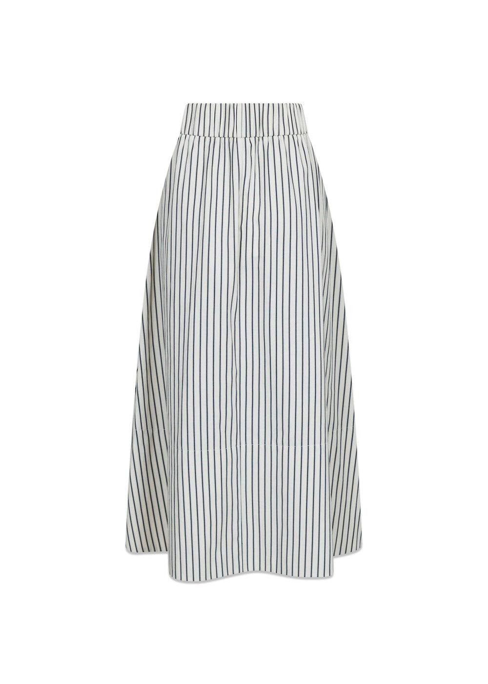 Yara Long Stripe Skirt - Creme