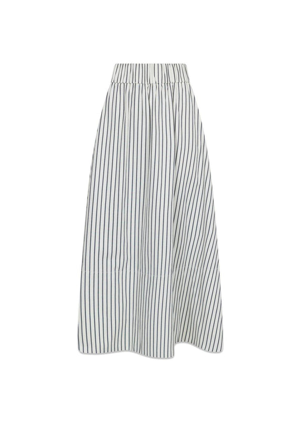 Yara Long Stripe Skirt - Creme