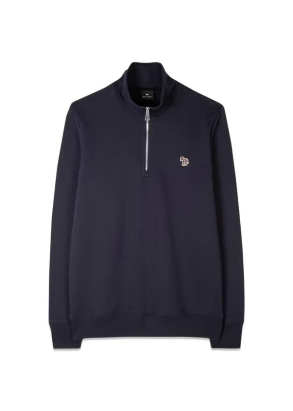 Zebra Logo Zip-Neck Sweatshirt - Very Dark Navy-Sweatshirts-Paul Smith - PS-Butler Loftet