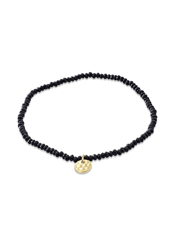 INDIE bracelet black, gold-plated - Gold Plated