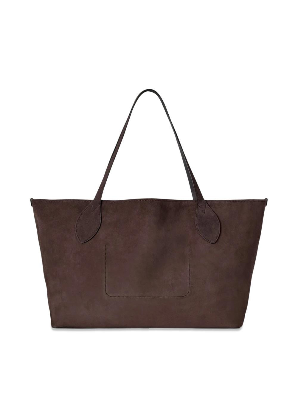 Oversized Suede Tote - Chocolate