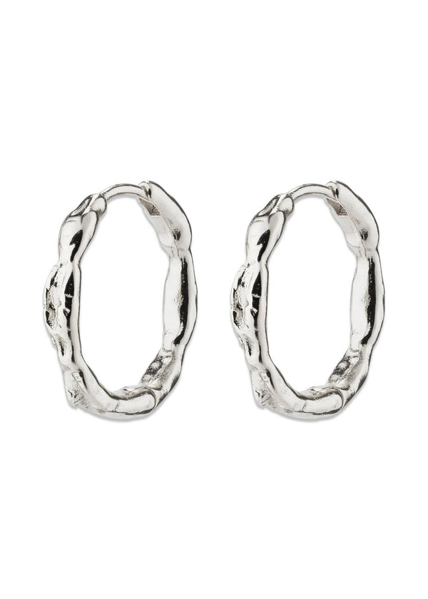 EDDY organic shaped medium hoops silver-plated - Silver Plated