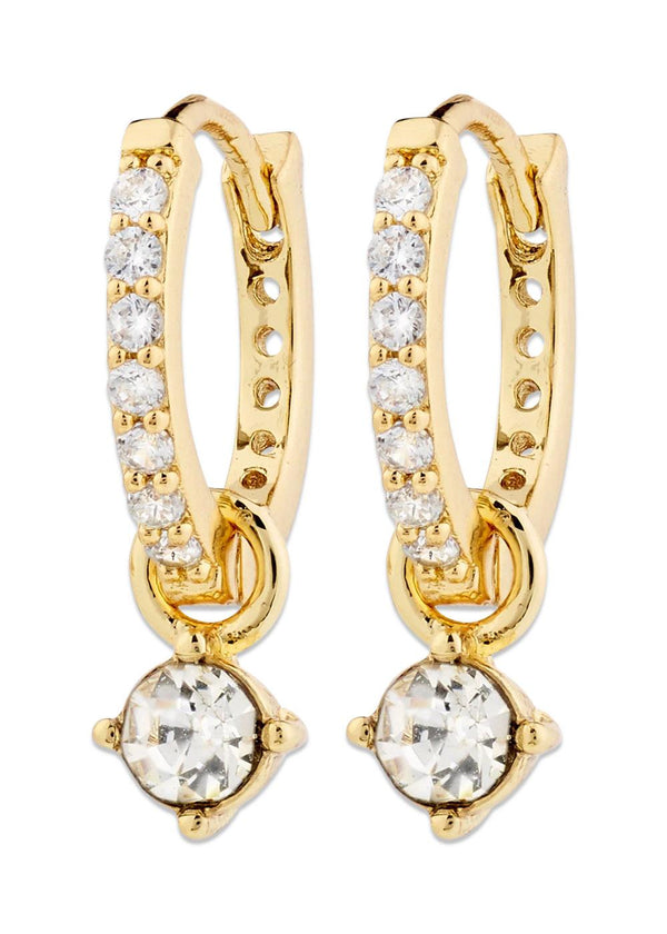 JOA crystal hoop earrings gold-plated - Gold Plated