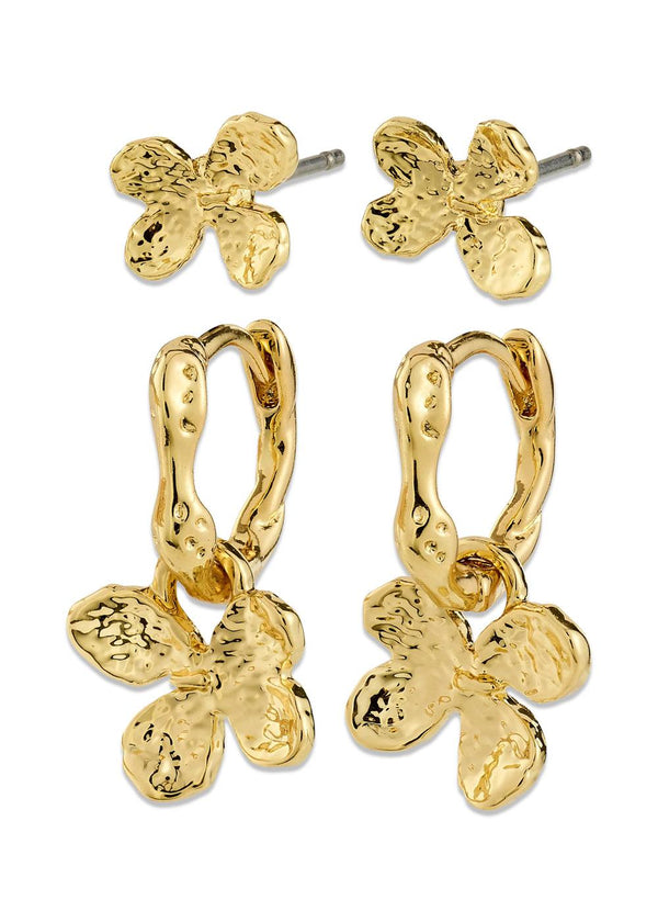 AJANI earrings 2-in-1 set, gold-plated - Gold Plated