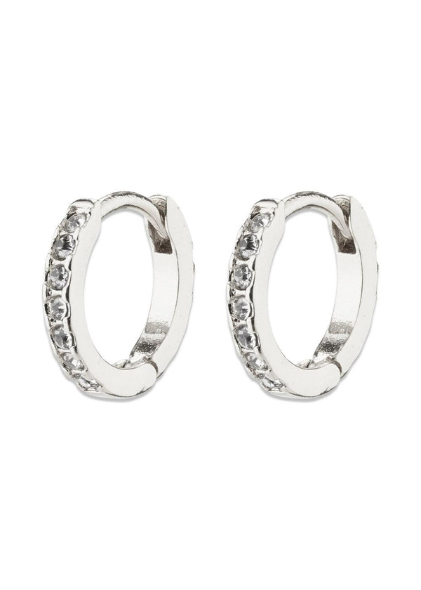 EBNA mini crystal huggie hoops silver-plated - Silver Plated