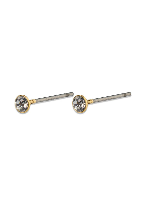SYLVIE small crystal stud earrings gold-plated - Gold Plated