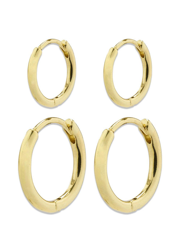 ARIELLA hoop earrings 2-in-1 set gold-plated - Gold Plated