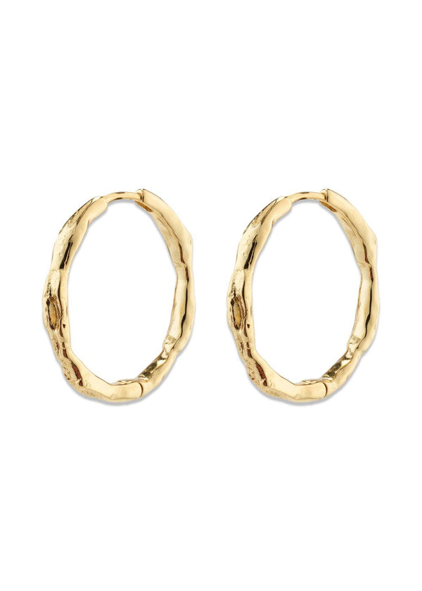 EDDY  organic shaped large hoops gold-plated - Gold Plated