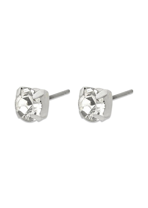 ORIGINAL crystal earstuds silver-plated - Silver Plated