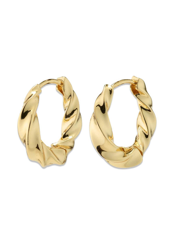 TAFFY medium size swirl hoop earrings gold-plated - Gold Plated