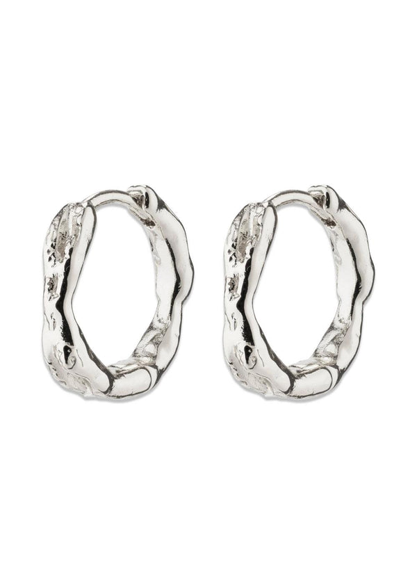 EDDY organic shaped small hoops silver-plated - Silver Plated