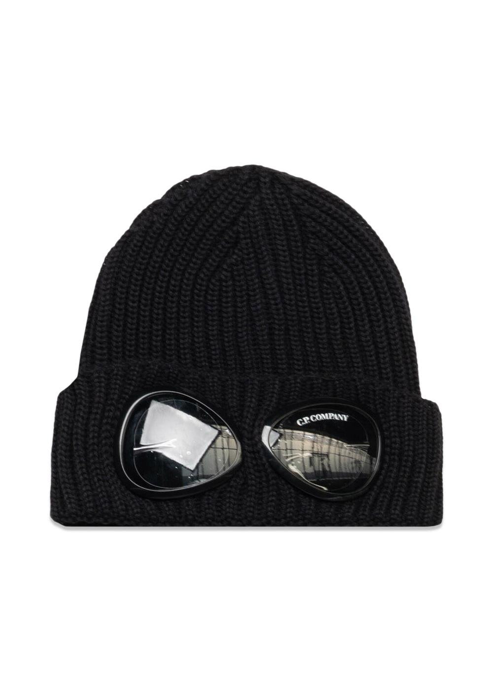 Merino Wool Goggle Beanie - Black
