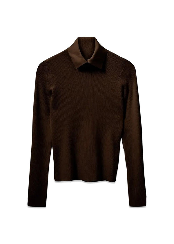 Madison Neck Knit - Espresso