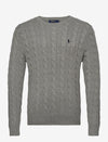 Cable Knit Cotton Sweat - Grey
