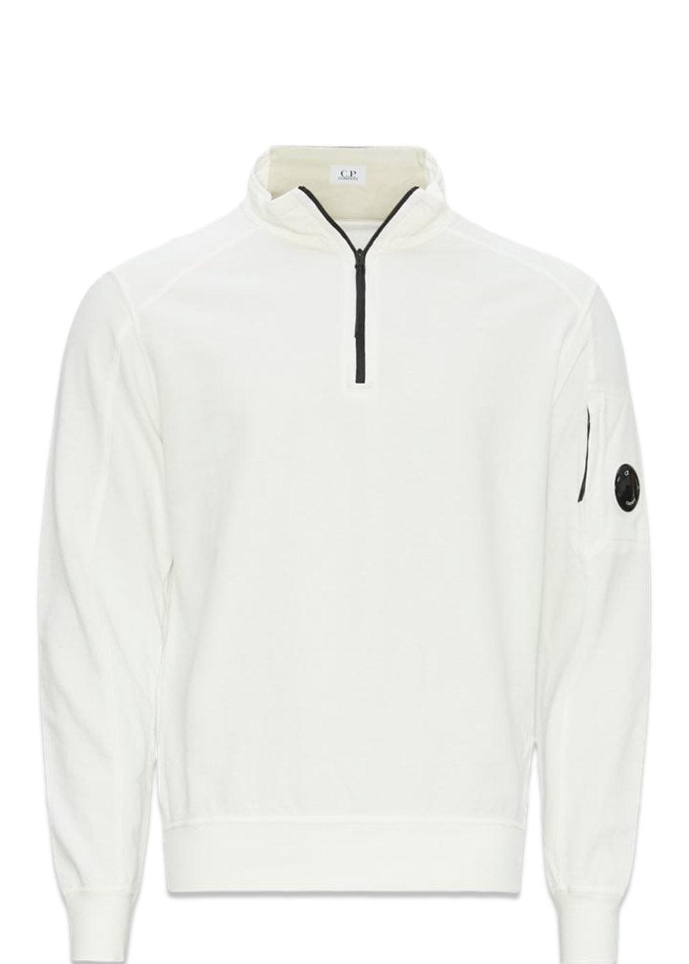 sweatshirts polo collar light fleece - White