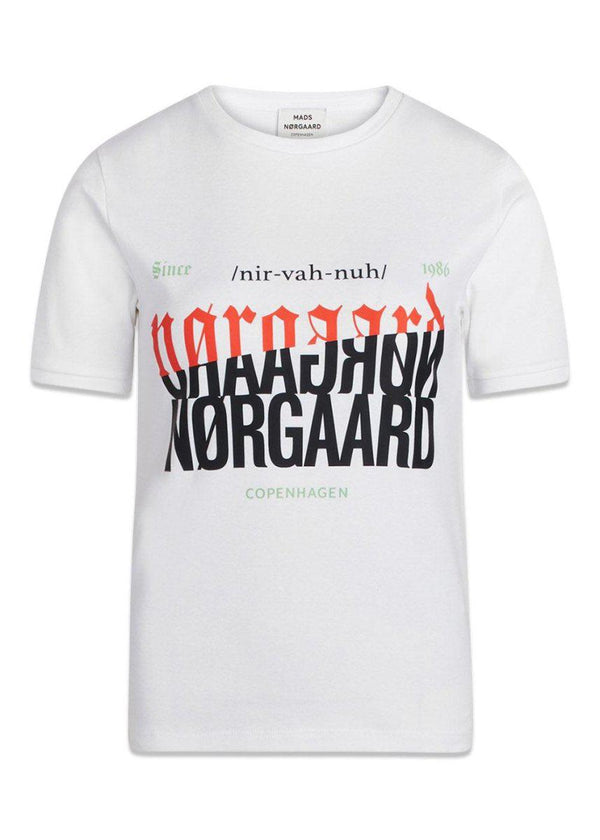 Mads Nørgaards 1x1 Organic High Tee - Snowwhite. Køb t-shirts her.