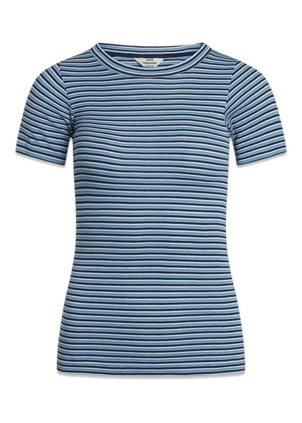 Mads Nørgaards 2x2 Cotton Stripe Truna - Dark Navy/Marina. Køb t-shirts her.