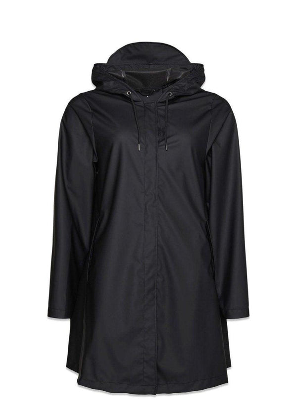 Rains' A-Line Jacket - Black. Køb frakker||regnjakker her.