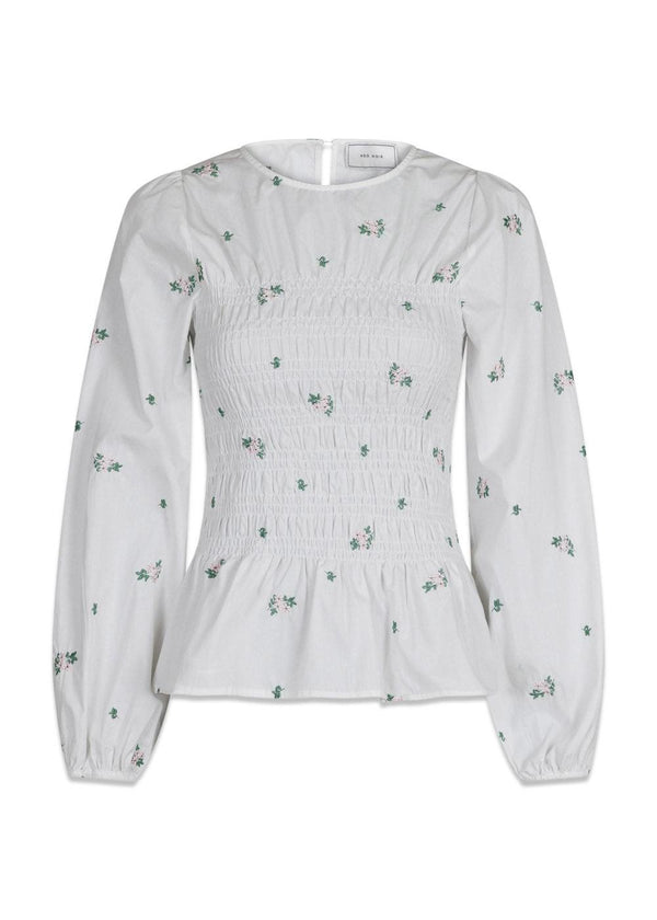 Neo Noirs Alberta Clean Flower Blouse - White. Køb blouses her.