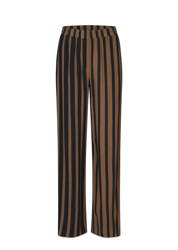 Modströms AliciaMD print pants - Bold Sienna Stripe. Køb bukser her.