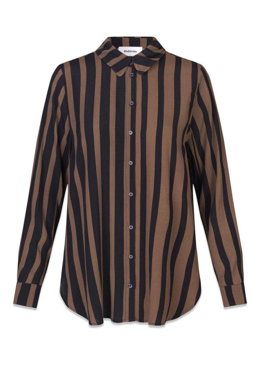 Modströms AliciaMD print shirt - Bold Sienna Stripe. Køb shirts her.