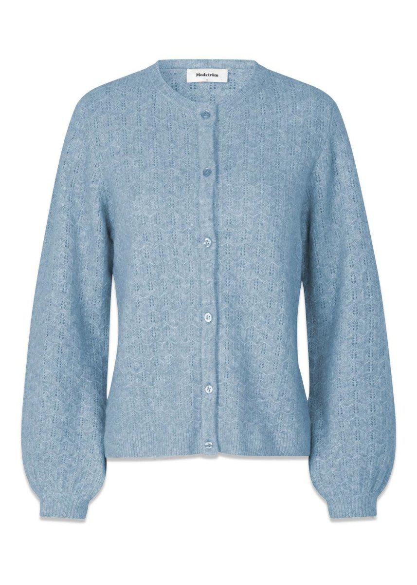 Modströms AlvesMD cardigan - Blue Pearl. Køb strik her.