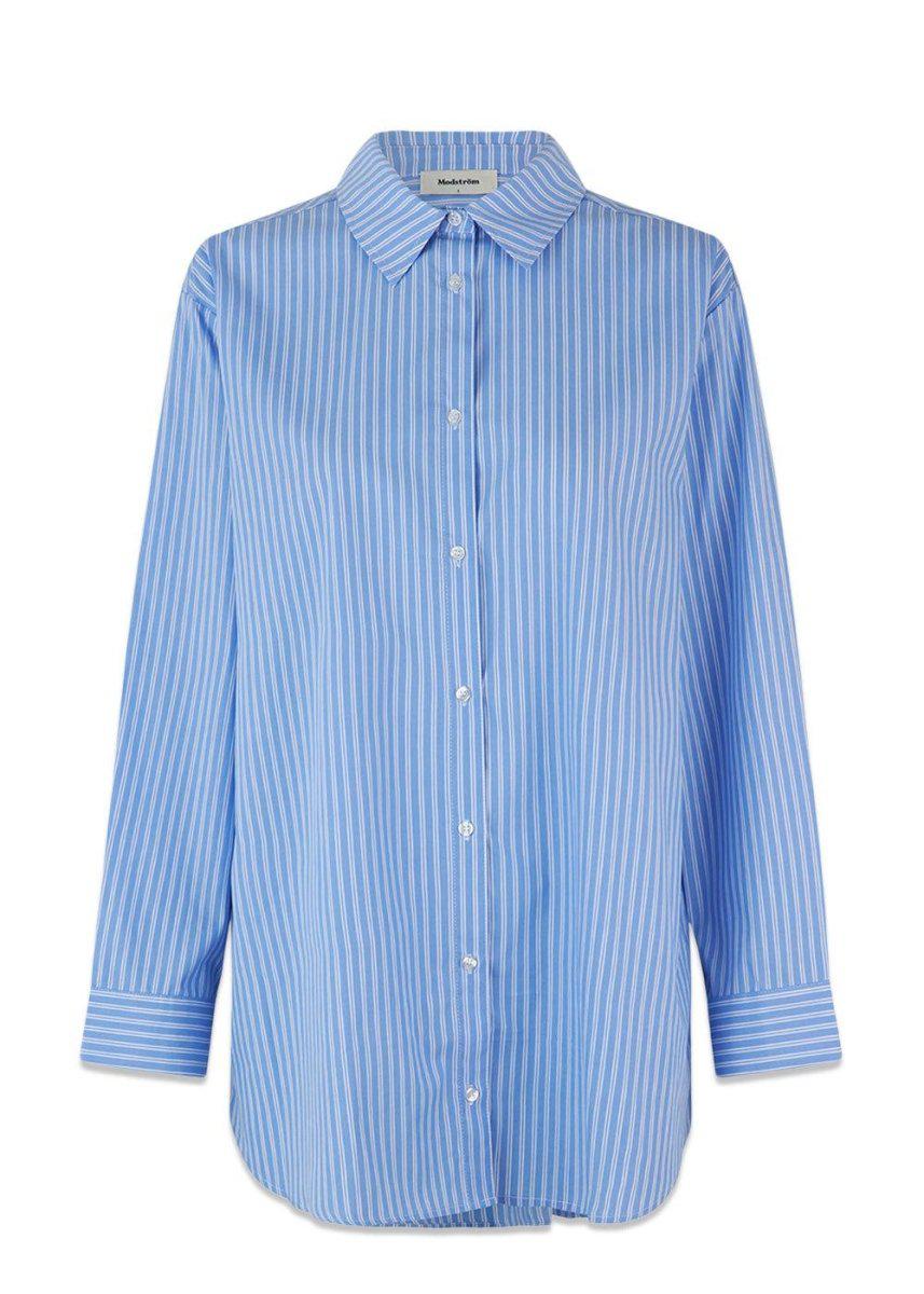 Modströms AndyMD Shirt - Light Blue Stripe. Køb shirts her.