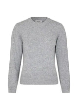 Modströms AnnaMD O-neck - Grey Melange. Køb strik her.