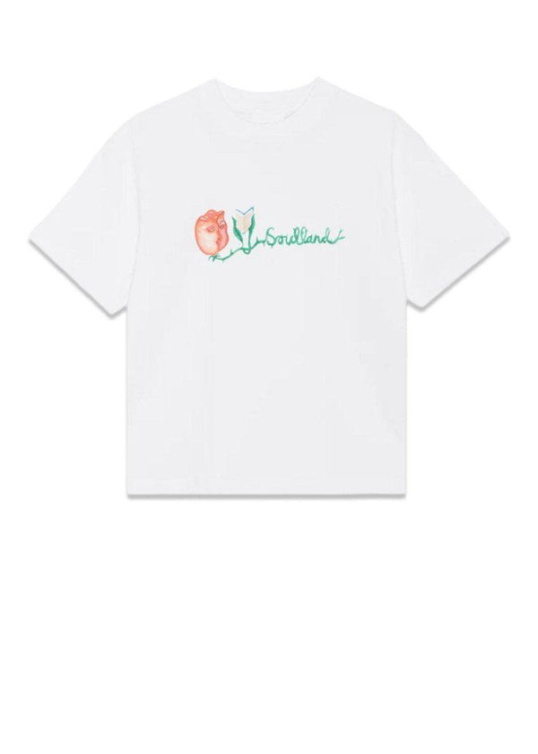 Soullands Anya Flower Logo T-shirt - White. Køb t-shirts her.