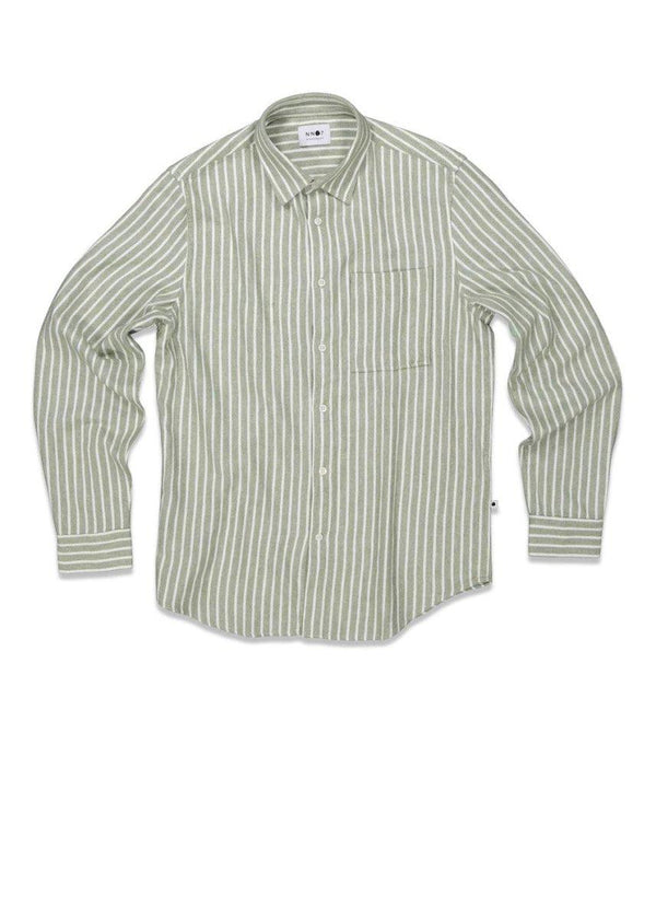 Nn. 07s Arne Shirt 5166 - Green Stripe. Køb shirts her.