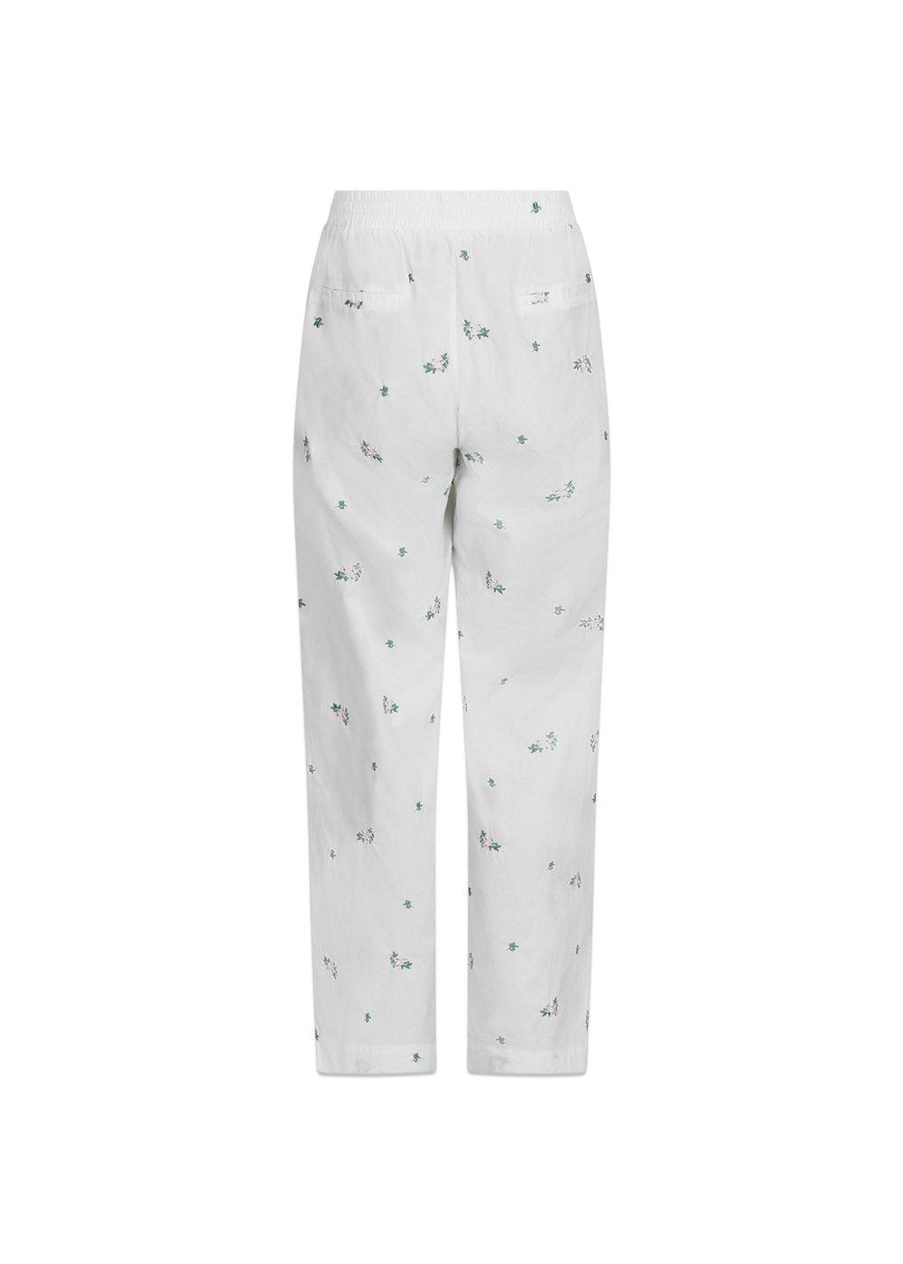 Astra Clean Flower Pants - White