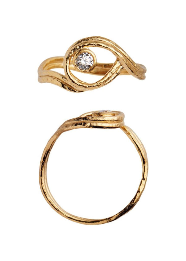 Stine A's Balance Ring with Stone Gold - Gold. Køb ringe her.