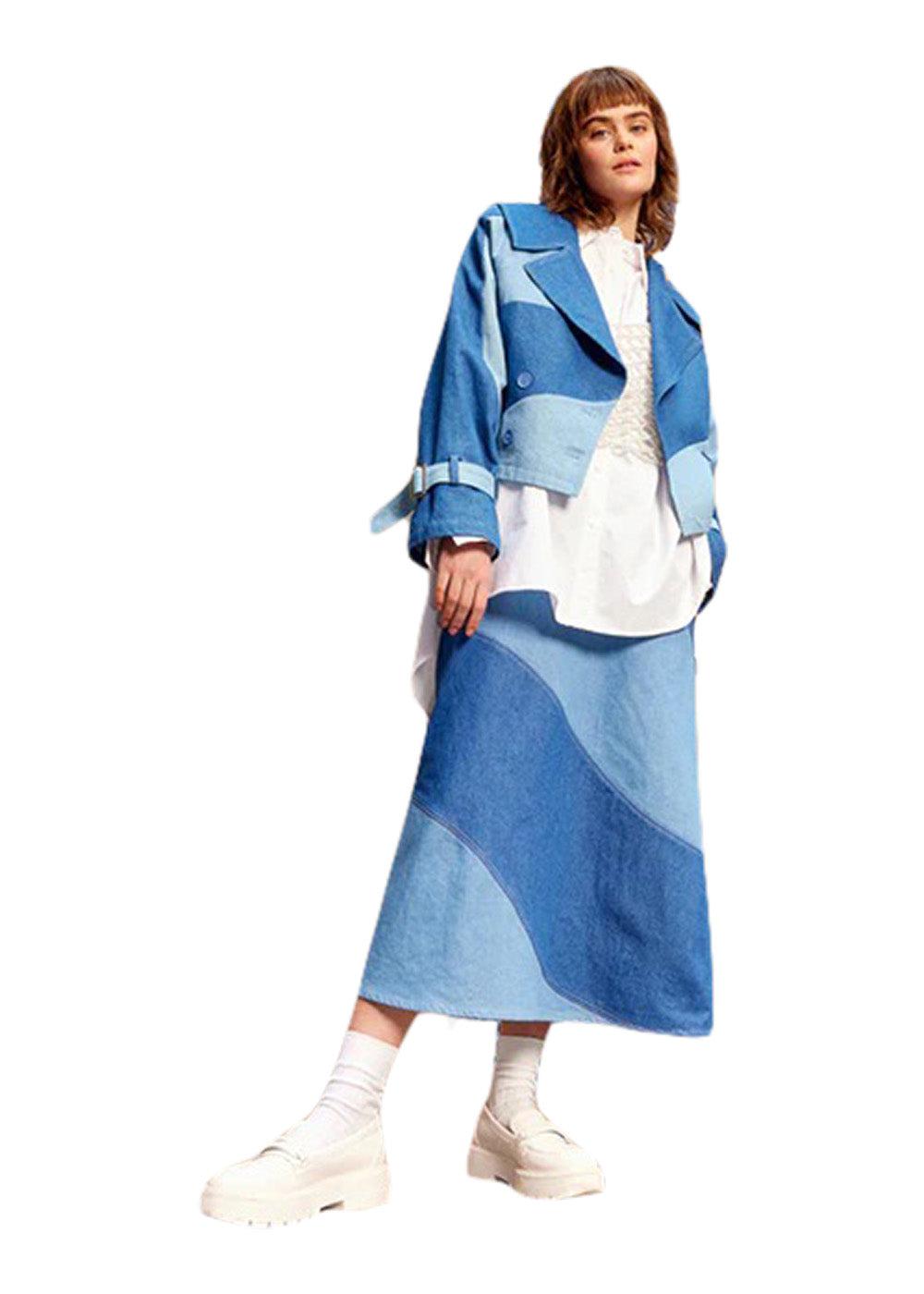 Bertha Short Jacket - Denim Blue-Outerwear-HUNKØN-Butler Loftet