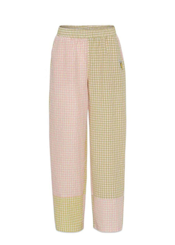 HUNKØN's Bianca Trousers - Banana Checked. Køb bukser her.