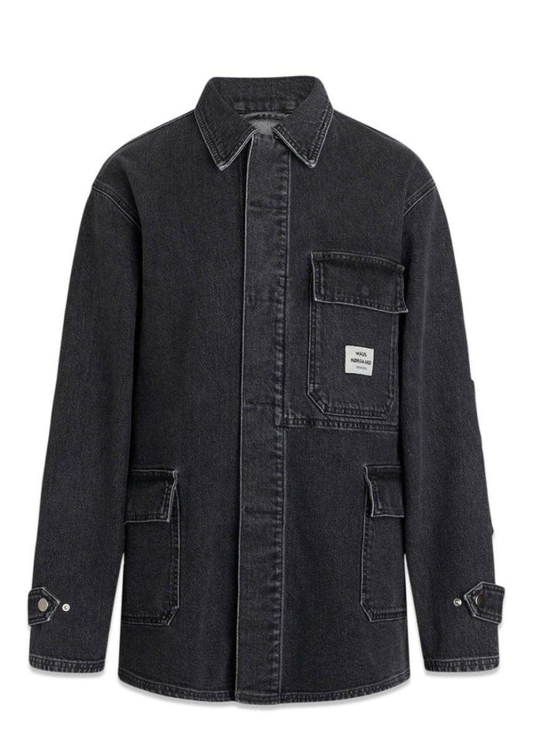 Mads Nørgaards Black Denim Johnny Jacket - Black Vintage. Køb denimjakker her.
