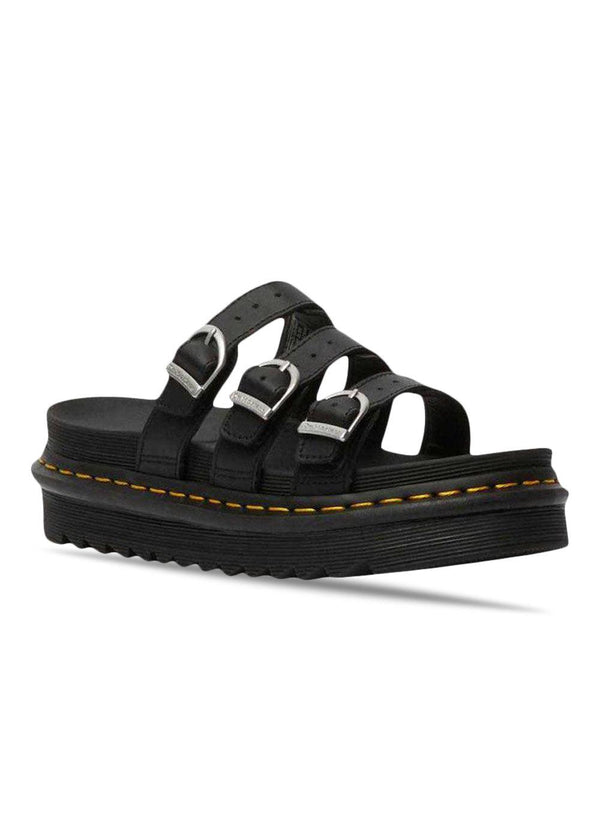 Dr. Martens' Blaire Slide - Black Hydro Leather. Køb sandaler her.