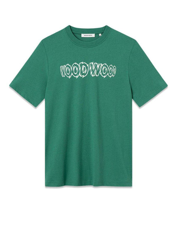 Wood Woods Bobby shatter logo T-shirt - Bright Green. Køb t-shirts her.