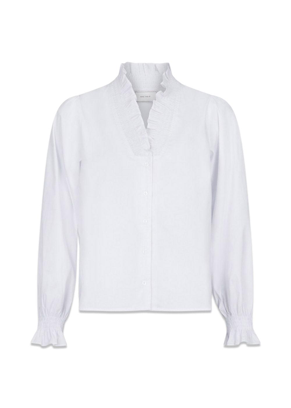 Neo Noirs Brielle Solid Shirt - White. Køb blouses her.