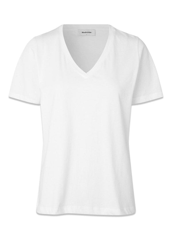 Modströms CadakMD v-neck t-shirt - White. Køb t-shirts her.