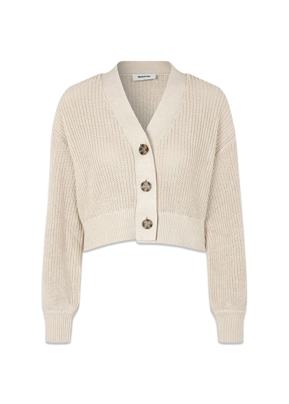 Modströms CalloMD cardigan - Summer Sand. Køb strik her.