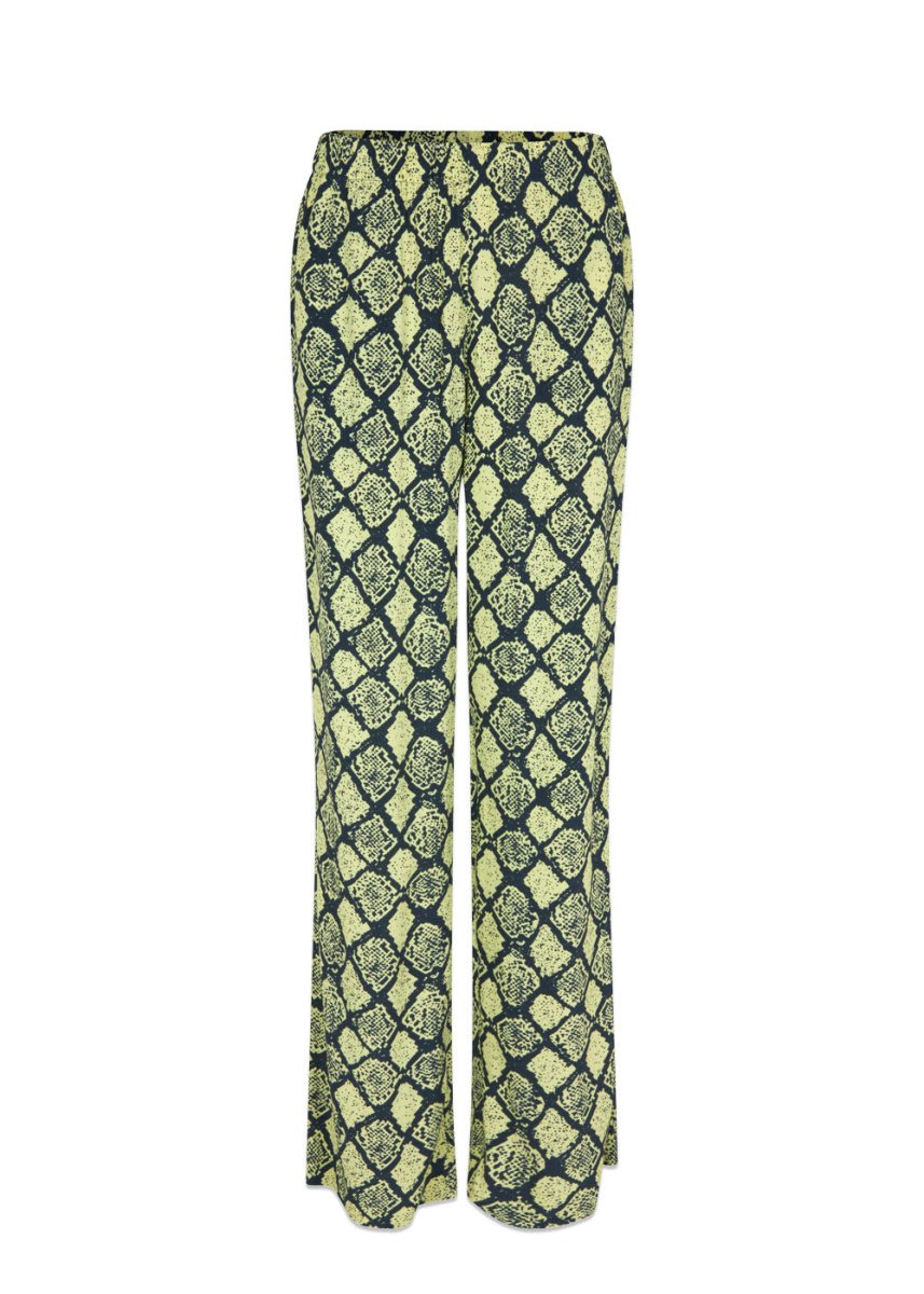 Modströms CamilaMD print pants - Yellow Snake. Køb bukser her.