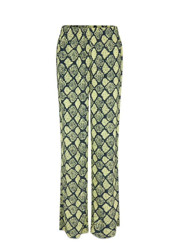 Modströms CamilaMD print pants - Yellow Snake. Køb bukser her.