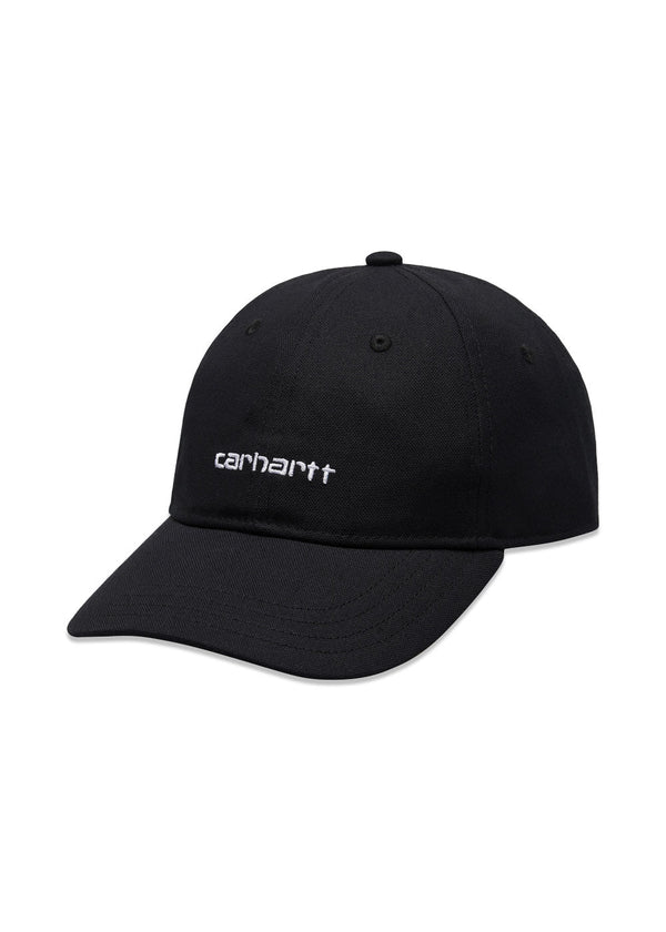 Carhartt WIP's Canvas Script Cap - Black / White. Køb caps her.