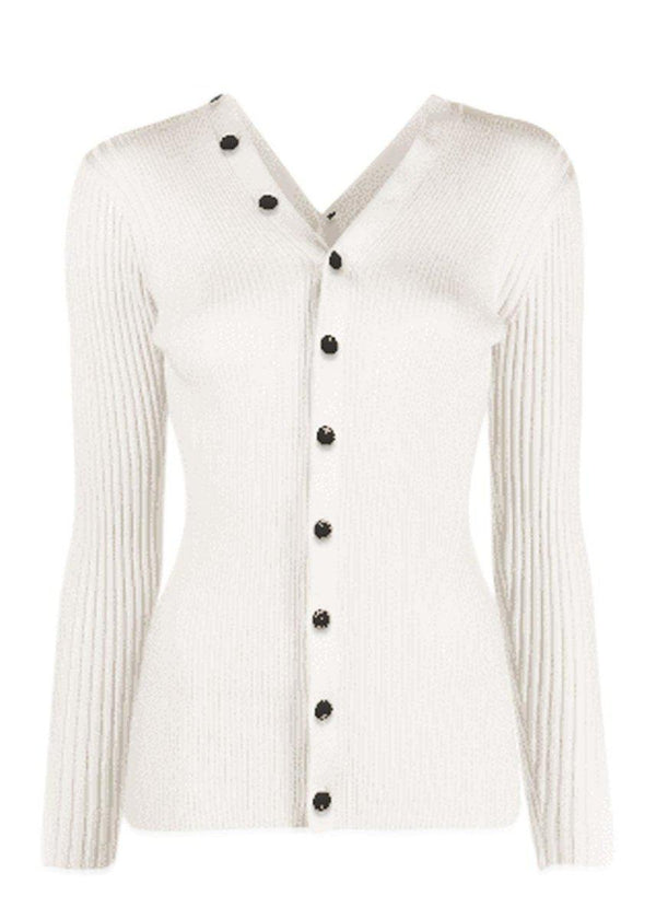 Proenza Schoulers Cardigan With Neckline Cut Out - Off White. Køb strik her.