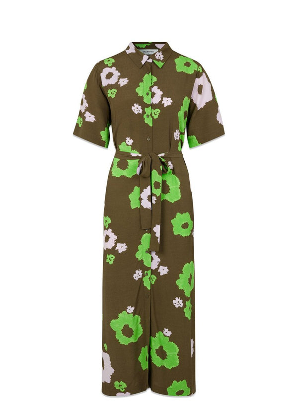 Modströms CashMD long print dress - Green Sorbet Flower. Køb kjoler her.