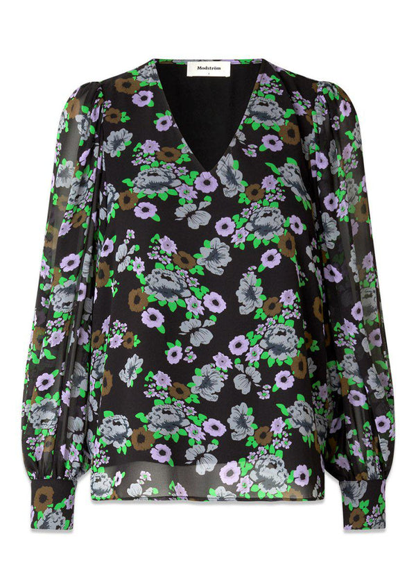 Modströms CasyMD print top - Big Multi Flower. Køb blouses her.