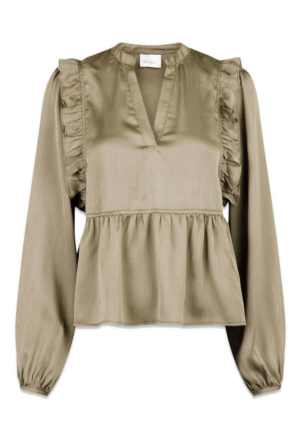Neo Noirs Celia Solid Blouse - Army. Køb blouses her.