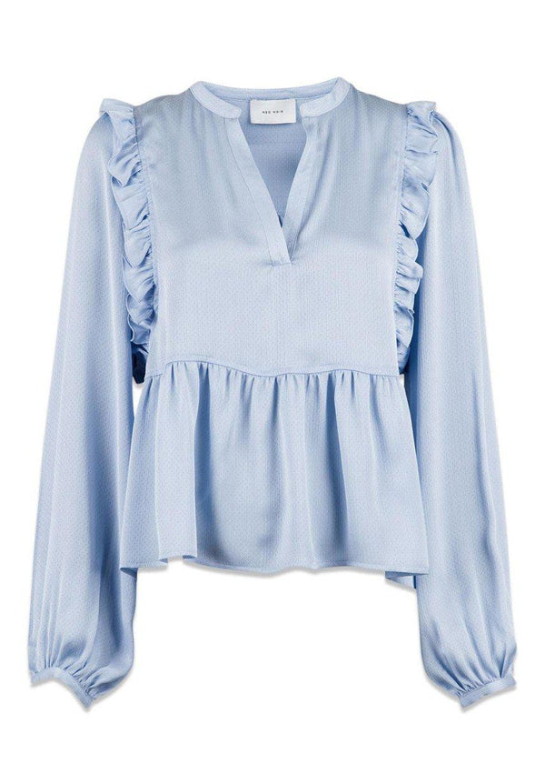 Neo Noirs Celia Solid Blouse - Light Blue. Køb blouses her.